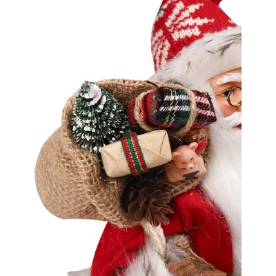 Сувенир Дед Мороз в красной шубе с лыжами 30 см Miland Т-9550