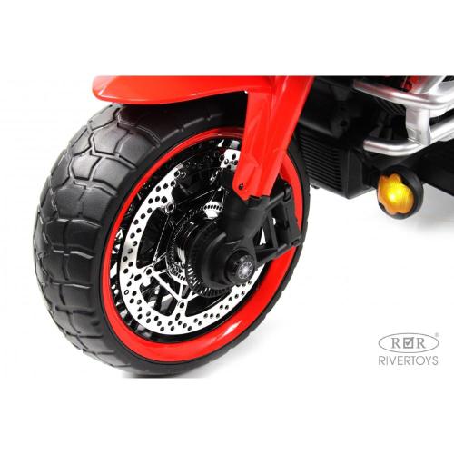 Детский электромотоцикл RiverToys М008БХ красный фото 11