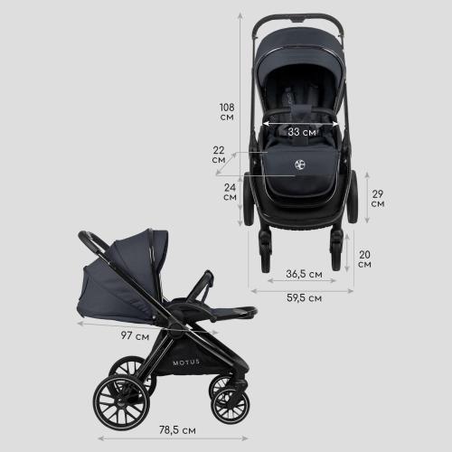 Коляска 2 в 1 Amarobaby Motus серый фото 27