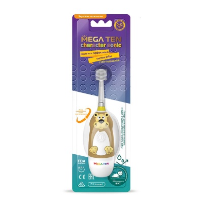 Детская электрическая зубная щетка Львёнок Mega Ten kids sonic 121-MKS713 1