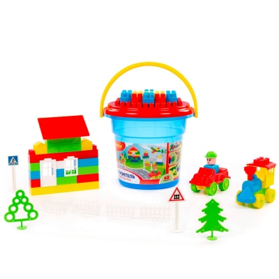 Конструктор для малышей Строитель 68 элементов Полесье 24392 2