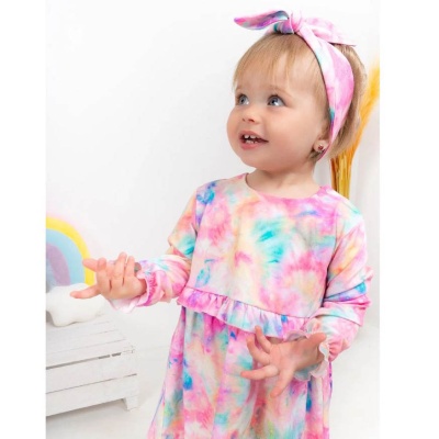 Комплект платье и повязка на голову Розовая симфония Leo 3039А 1