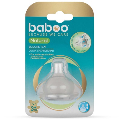 Соска средний поток Natural 3 мес+ Baboo 4-102 1 Соска средний поток Natural 3 мес+ Baboo 4-102 1