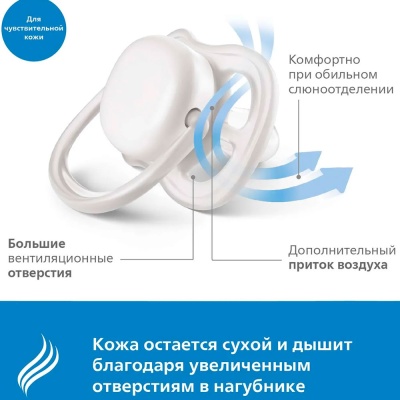 Пустышка Ultra Air с футляром 2шт 6-18 месяцев Philips Avent SCF085/20 3
