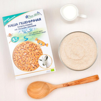 Каша Fleur Alpine на козьем молоке Пшеничная (спельтовая) 200 гр