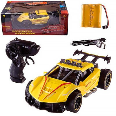 Машина радиоуправляемая Спортивная масштаб 1:18 Junfa C-00477Y жёлтая