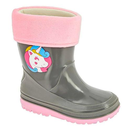 Сапоги резиновые для девочки Kenka EWQ_20190_grey-pink