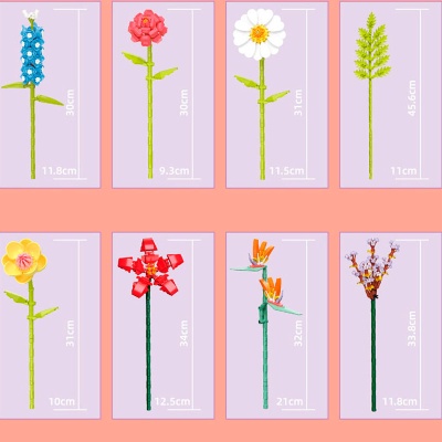 Конструктор Букет цветов в вазе 742 детали Наша игрушка 109-6 3