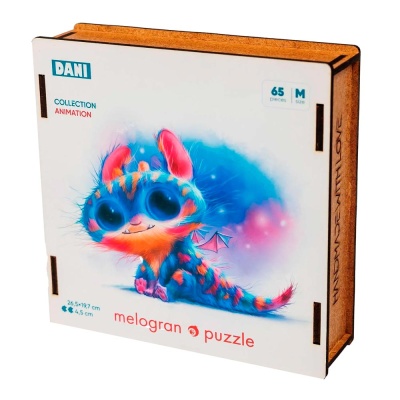 Деревянный пазл Монстрик Дэни 65 деталей Melograno MPZCA19-M 3