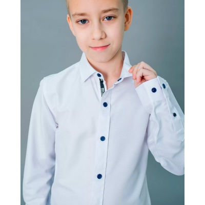 Рубашка школьная для мальчика Deloras С71753 белая 4