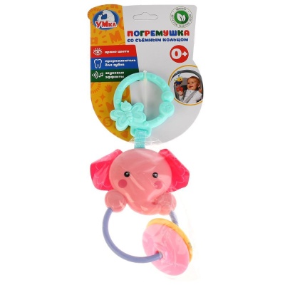 Погремушка Розовый слоник Умка KK2680-10-R1 Погремушка Розовый слоник Умка KK2680-10-R1
