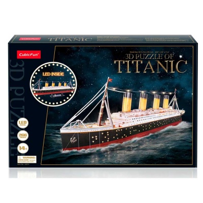 3D Пазл Титаник с LED-подсветкой 266 деталей CubicFun L521h 3