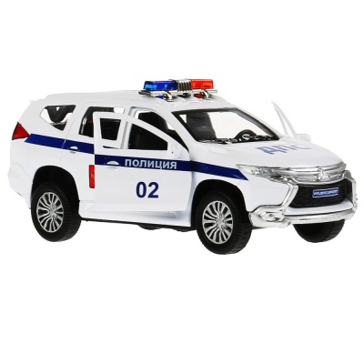 Коллекционная машинка Mitsubishi Pajero Sport Полиция Технопарк PAJEROS-12POL-WH 02