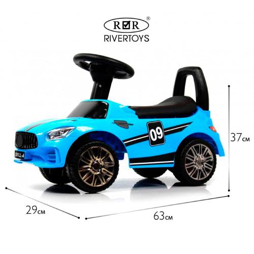 Детский толокар RiverToys L001LL-A синий фото 11