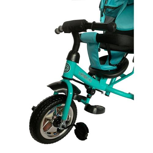 Велосипед трёхколёсный с родительской ручкой Velobibi Меркурий ВЛ-0866 мятный фото 7
