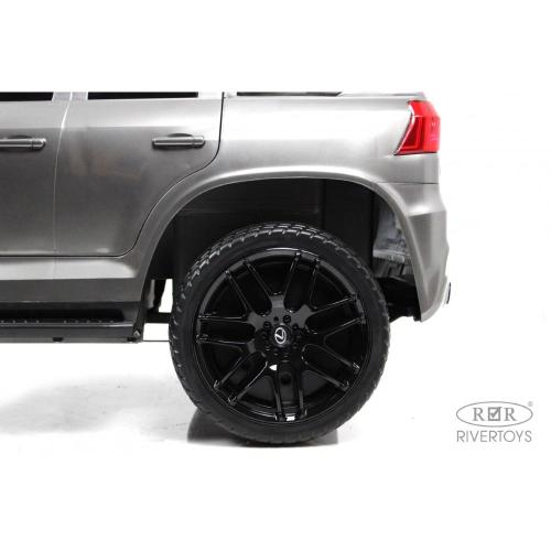 Детский электромобиль Lexus 570 RiverToys E555EE серый глянец фото 12