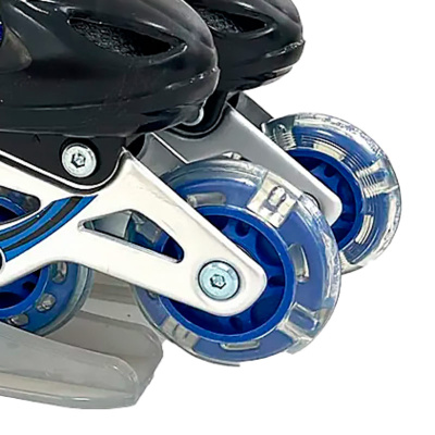 Ролики раздвижные размер 38-41 со светом Dvizhok 141V-670-6 черно синие 3