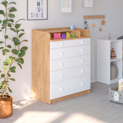 Комод раскладной Maks Атон дуб канзас белый 5