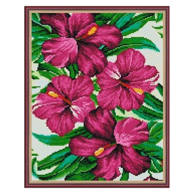 Алмазная мозаика Тропические цветы 40 x 50 см Molly KM1043