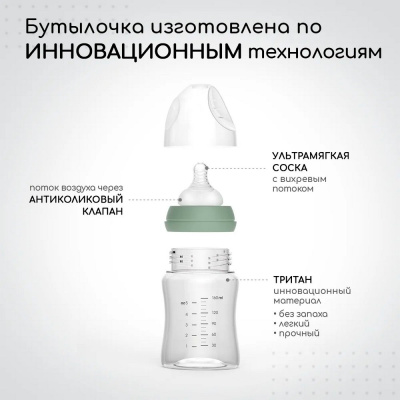 Бутылочка для кормления 160 мл Miyoumi BOTTLE01-160S/250 3