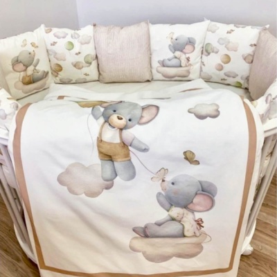 Комплект для овальной и прямоугольной кроватки 6пр Шарики Lappetti 6095/10 1