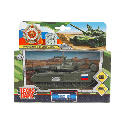 Модель инерционная Танк 12 см Технопарк SB-16-19-T90-G-WB-19-WOD 4