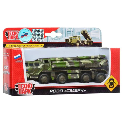 Металлическая инерционная модель РСЗО Смерч Технопарк SB-16-08-M фото 3