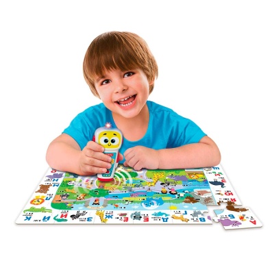 Говорящий обучающий робот Зооазбука Животные 500 игр Азбукварик 3165B белый 3