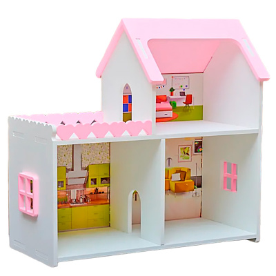 Домик для кукол Мини Pema kids бело-розовый/принт 1