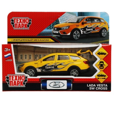 Металлическая машинка Lada Vesta SW Cross Такси Технопарк VESTACROSS-12TAX-GET 02