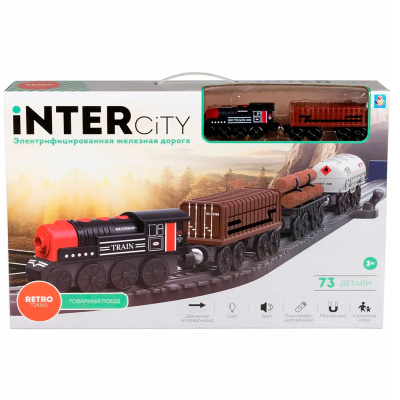Набор железной дороги InterCity Retro Товарный поезд 1Toy Т24162 5