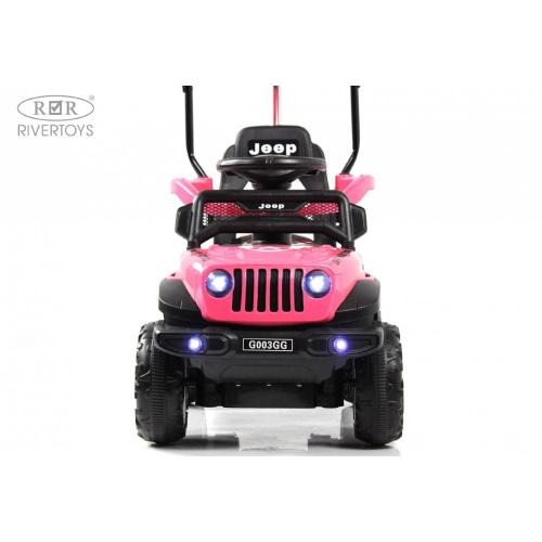 Детский электромобиль RiverToys G003GG розовый фото 11