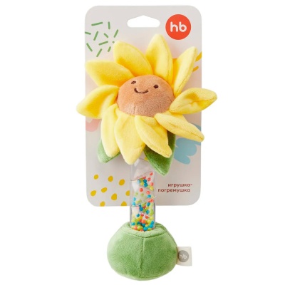 Игрушка погремушка Подсолнушек Happy Baby 330713 yellow