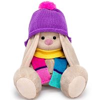 Мягкая игрушка Зайка Ми в шапке и полосатом шарфе 18 см Budi basa SidS-562