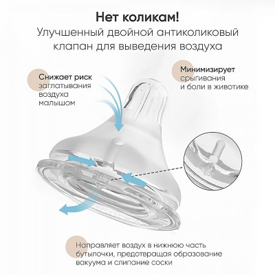 Набор пластиковых бутылочек 180 мл 2 штуки медленный поток Paomma PB11512 4