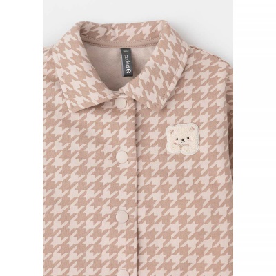 Жакет для девочки размер 68 Crockid 302557 бежевый гусиная лапка к505 3