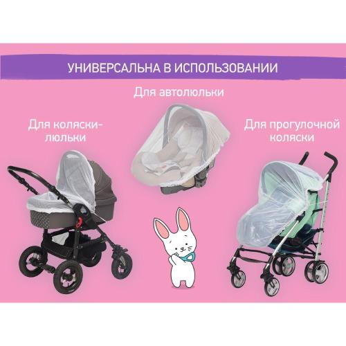 Москитная сетка для колясок универсальная Roxy Kids RMN-002 белый фото 5
