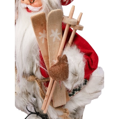 Сувенир Дед Мороз в красной шубе с лыжами 30 см Miland Т-9550