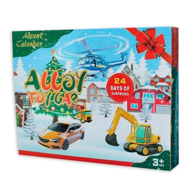 Адвент календарь Машинки и строительная техника с игровым ковриком Наша игрушка AV16401