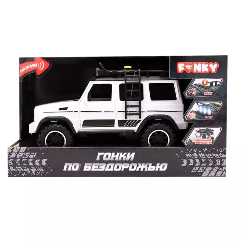 Внедорожник Гонки по бездорожью фрикционный свет звук Funky Toys FT0838785 белый фото 3