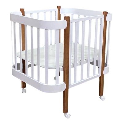 Кроватка-трансформер с продольным маятником Антел Solnyshko белый/бук 02 Кроватка-трансформер с продольным маятником Антел Solnyshko белый/бук 02