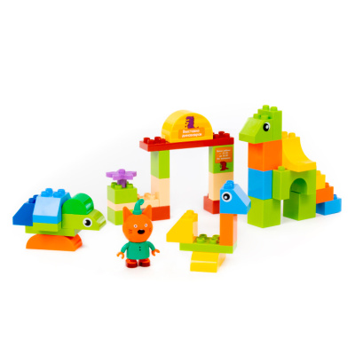 Конструктор Макси Три кота Компот и выставка динозавров 39 элементов Полесье 58984 2