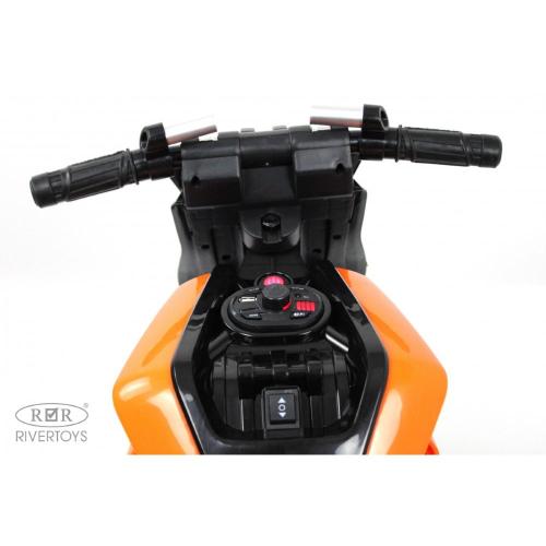 Детский электромотоцикл RiverToys Х111ХХ оранжевый фото 3