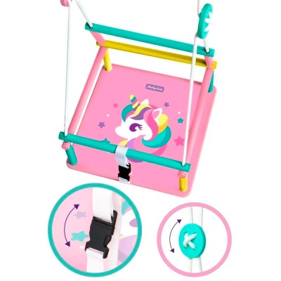 Качели деревянные Комета с рисунком Единорог Moby Kids 962262 2