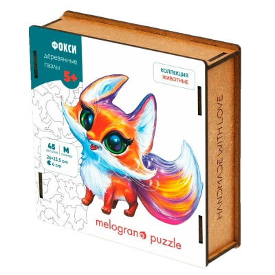 Деревянный пазл Лисичка Фокси 45 деталей Melograno MPZCAN36-M 3