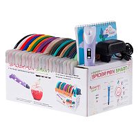 Набор Spider Pen 3D ручка пластик трафареты Наша игрушка SP-BOX-F фиолетовая