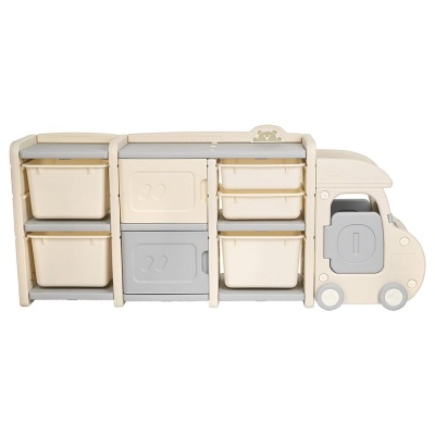 Стеллаж для игрушек с ящиками Pituso Машинка Max YYT876-grey Серый-бежевый 02