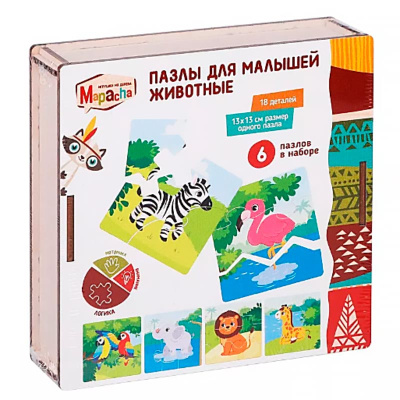 Пазлы для малышей Животные 18 элементов Mapacha 962029 4
