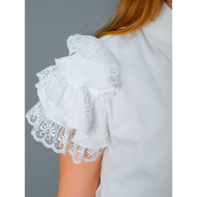 Блузка поло школьная для девочки Deloras Z64216S молочная 4