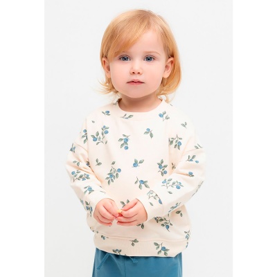 Джемпер свитшот для девочки Crockid КР 302308 айвори голубика к561 2